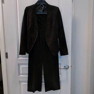 Modern Black Blazer Pantsuit